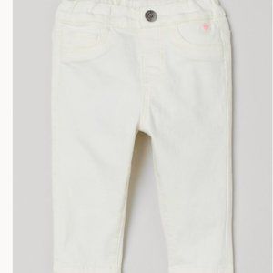 EUC Baby Girls H&M White (Cream) Stretch Jeans 12-18 mo